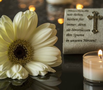 Flower Beside A Candle